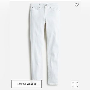 J-CREW 8” TOOTHPICK WHITE JEANS size 30